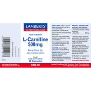 Lamberts L-Carnitine 500mg - 60 caps