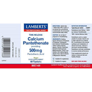 Lamberts Calcium Pantothenate 500mg Time Release - 60 Tabs - RightNutri - Supplements