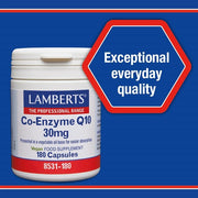Lamberts Co Enzyme Q 10 30mg - 180 Caps - RightNutri - Supplements