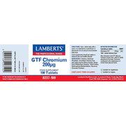 Lamberts GTF Chromium (as Picolinate) - 100 tabs - RightNutri - Supplements