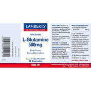 Lamberts L - Glutamine 500mg - 90 Caps - RightNutri - Supplements