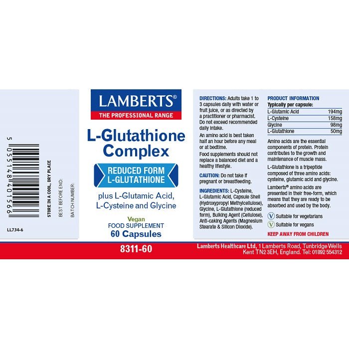 glutathione lamberts L-Glutathione Complex Capsules 60 Lamberts L-Glutathione Complex - 60