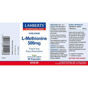 Lamberts L - Methionine 500mg - 60 Caps - RightNutri - Supplements