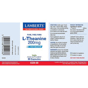 Lamberts L - Theanine 200mg - 60 caps - RightNutri - Supplements
