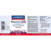 Lamberts Magnesium 375 - 180 Tabs - RightNutri - Supplements