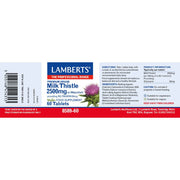 Lamberts Milk Thistle 2500mg - 60 Tabs - RightNutri - Supplements