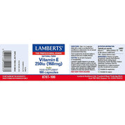 Lamberts Natural Vitamin E 250 I.U. - 100 Caps - RightNutri - Supplements