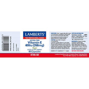 Lamberts Natural Vitamin E 400 I.U. - 60 Caps - RightNutri - Supplements
