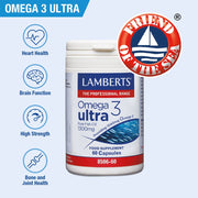Lamberts Omega 3 Ultra Pure Fish Oil 1300mg - 60 Caps - RightNutri - Supplements