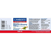 Lamberts Siberian Ginseng 1500mg - 60 Tabs - RightNutri - Supplements