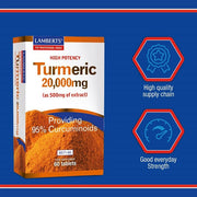 Lamberts Turmeric 20,000mg - 120 Tabs - RightNutri - Supplements