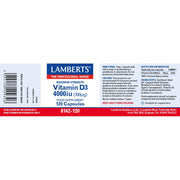 Lamberts Vitamin D3 4000Iu (100µg) - 120 Caps - RightNutri - Supplements