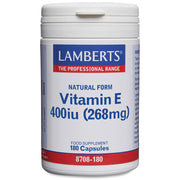 Lamberts Natural Vitamin E 400 I.U. - 180 Caps - RightNutri-Supplements